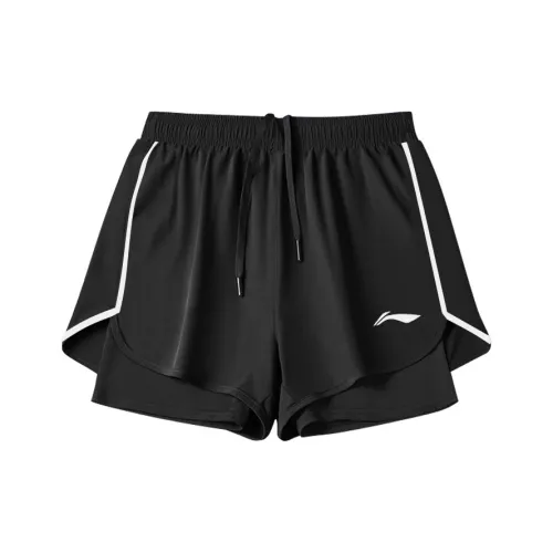 LINING Классические черные светоотражающие полосы дизайн унисекс спортивные шорты