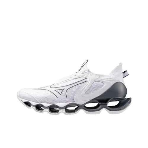 Mizuno WAVE PROPHECY 14 Амортизация Устойчивость к истиранию Легкий Низкий Топ Беговые кроссовки Мужские Белые