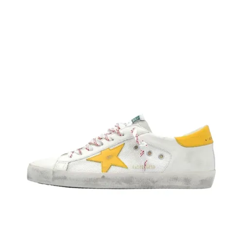 Golden Goose Супер Звезда Скейтборд Кроссовки Низкие Белые Желтые Мужские