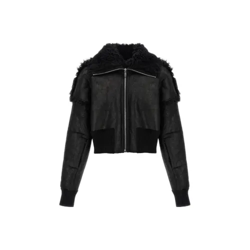 RICK OWENS Черные Женские Кожаные Куртки