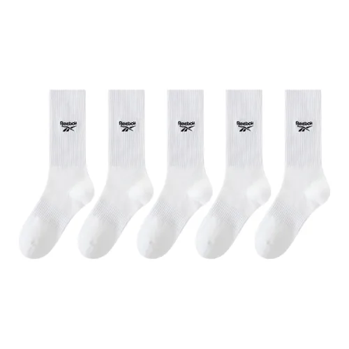 Reebok совместный бренд [5 пар] Белый Черный Логотип Мужские баскетбольные носки