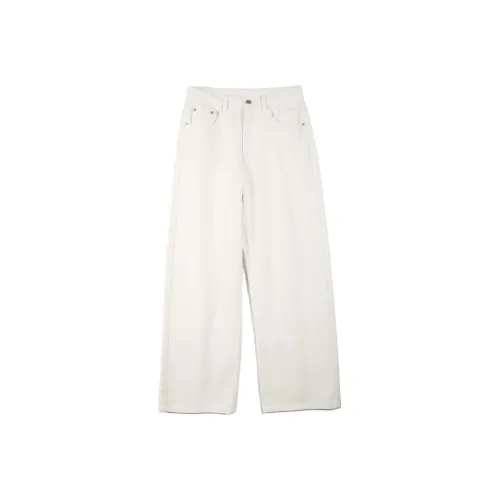 FQHQ Белый [Минималистский стиль Премиум] Унисекс Джинсы