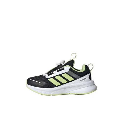 Adidas FORTARUN 4,0 Устойчивый к истиранию Низкий Топ Детская Беговая Обувь Черный Зеленый Малыш