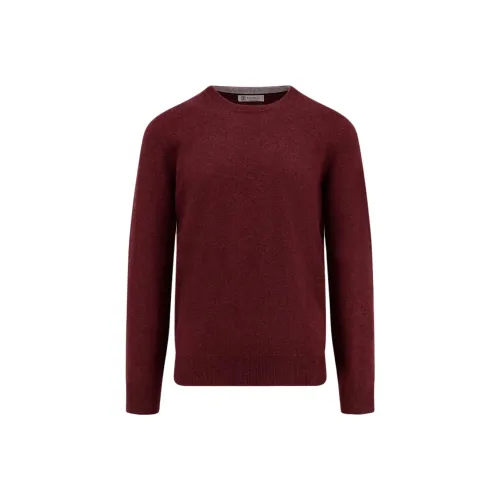 BRUNELLO CUCINELLI Красный Мужской Кашемировый Свитер