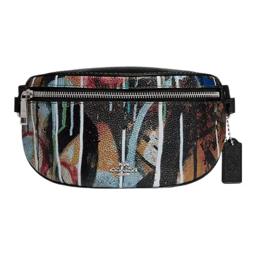 COACH Мята+SERF Коллаборация Bethany Полированная кожа с эффектом галечника Маленькая Женская Черная