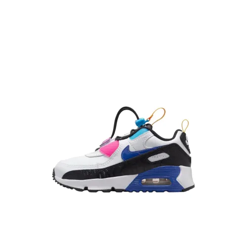 Nike Air Max 90 Устойчивые к истиранию Низкие Кеды для детей Lifestyle Shoes Белый Черный Баскетбол Дети 3-7 лет