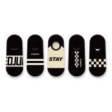 Черные и бежевые носки без видимого края, упаковка из 5 пар