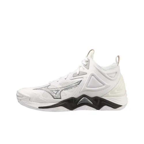 Mizuno Wave Momentum 3 Амортизация и Дышащий MID Тренировочные Кроссовки Унисекс Белый Черный