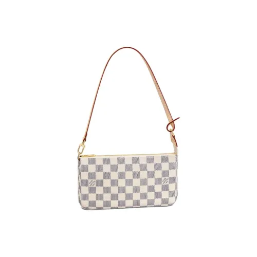 LOUIS VUITTON Damier Azu Canvas Bag Small Crossbody Bag Accessory Bag Shoulder Bag Women's Beige Yellow