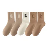 5 пар Комбинация B[2 Светло-кофейный, 2 Хаки, 1 Белый]