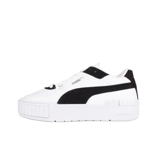 PUMA Cali Sport Устойчивые к истиранию Низкие Кроссовки для скейтбординга Женские Белые Черные