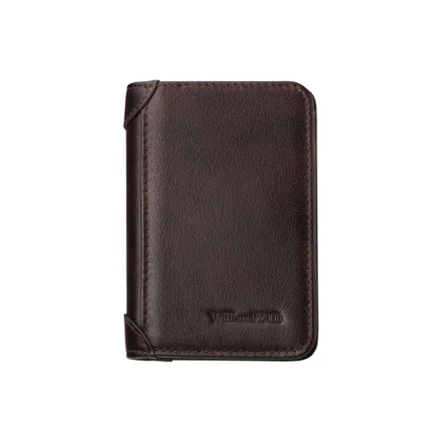 WilliamPOLO Коровья кожа Держатель для карт Мужской Черный Темно-кофейный Желто-коричневый