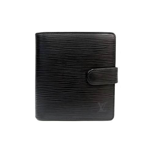 LOUIS VUITTON Кошелек из кожи EPI Унисекс Черный