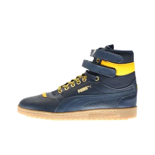 PUMA Sky 2 Устойчивые к истиранию Высокие Баскетбольные Кроссовки Мужские Синие