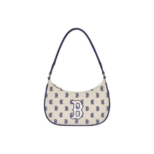 Mlb Base Logo Нейлоновая Маленькая Сумка Бостонская Сумка Сумка на Плечо Сумка через Плечо Обычная Женская Белая Синяя Пэчворк