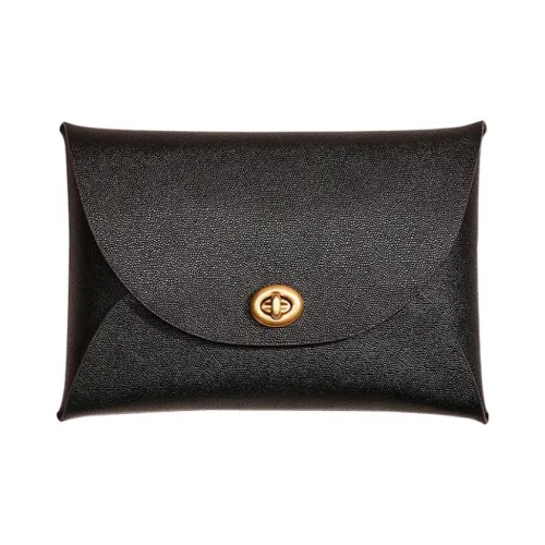 COACH Pouch Кожа Сумка для документов Клатч Маленький Женский Черный