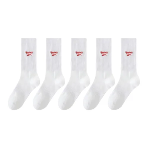 Reebok совместный бренд [5 пар] Белый Красный Логотип Мужские баскетбольные носки
