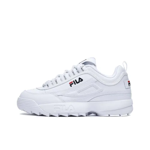 FILA FUSION Disruptor 2 Устойчивый к истиранию Низкий Топ Повседневная обувь Мужская Белая