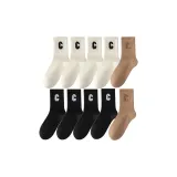 10 пар Комбинация A [4 черных, 4 белых, 2 светло-кофейных]