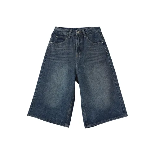 BRN JYJ 509 1 2 Винтажный синий Женские джинсовые шорты