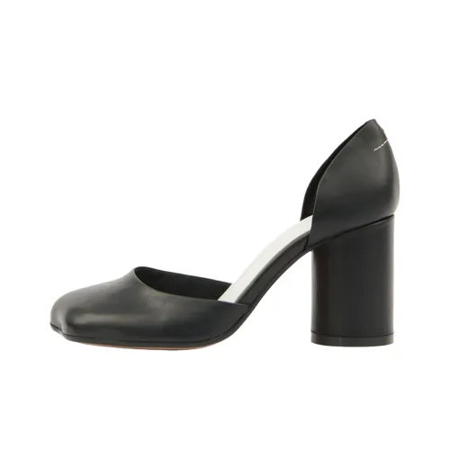 MM6 Maison Margiela совместный бренд Корт Грубый каблук Высокие каблуки Женские Черный