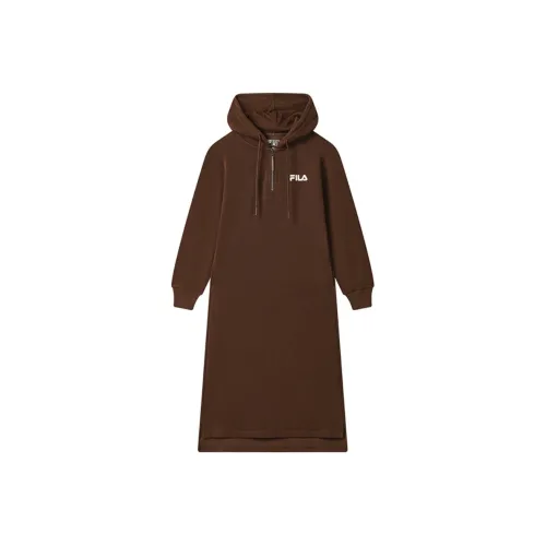 FILA ORIGINALE Свинья Печень Карта Женские Длинные Рукава Платья