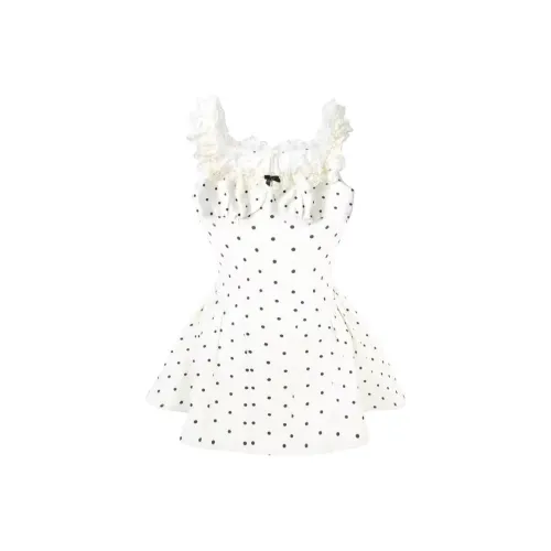 ZUKIZUKI Белый гороховый узор юбка женские слиплатья