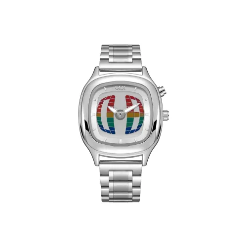 GLX Кварцевый механизм стальной ремешок мужские часы красный циферблат часов