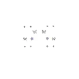 Серьги "Бабочка" Ice Синий Комплект [Розовый]