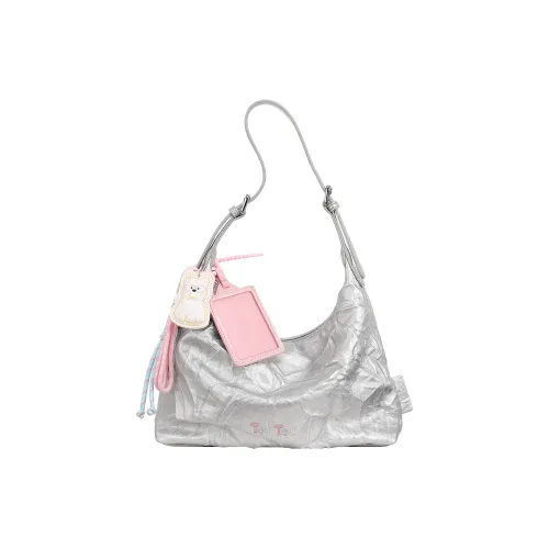 TOUTOU Сумка через плечо из синтетической кожи стандартная женская для активного отдыха весенняя серебряная