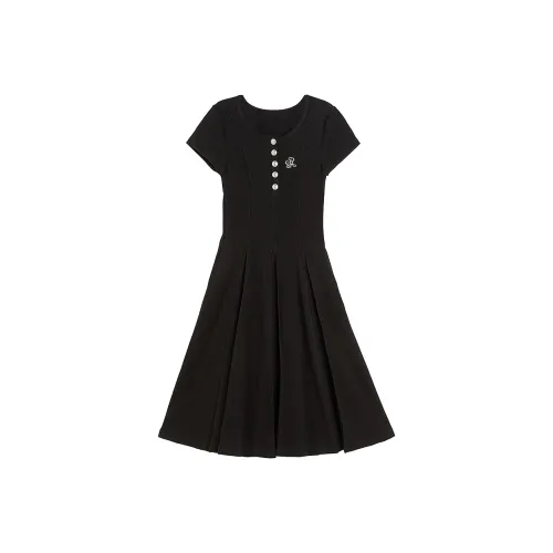 IKYOU Короткое платье с короткими рукавами женское