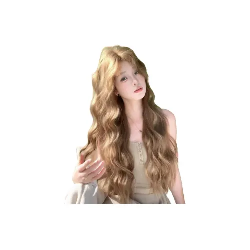 Gentle Welcome Перука Льняной Коричневый CENTER Часть Lazy Позиционирование Стиль Длинная Кудрявая Перука Натуральный LOOK Вирусный Полная Набор