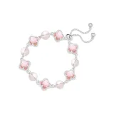 Браслет с четырехлистным клевером, блестящий (розовый)