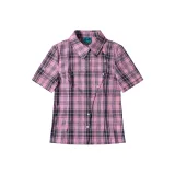 Розовая и синяя клетчатая укороченная футболка