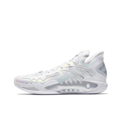 ANTA Shock Wave 5 Баскетбольные кроссовки Низкий топ Серебряный Белый Мужской