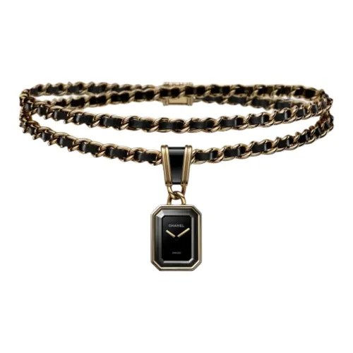 CHANEL PREMIERE Наручные часы Кварцевый механизм Кожа Желтый 18K золото Покрытие Нержавеющая сталь Кожаный ремешок