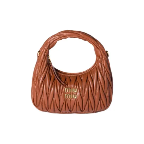 MIU MIU Wander Series Овчина Хобо Сумка Сумка через плечо Маленькая Женская Ржавый