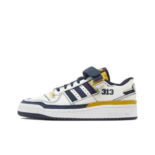 Adidas Originals FORUM Устойчивые к истиранию низкие скейтбордические кроссовки Мужские Белый Синий Желтый