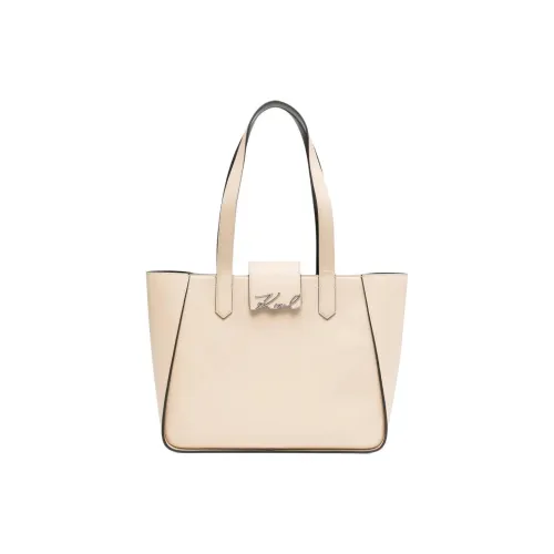 Karl Lagerfeld Телячья кожа Тоут Сумка Сумка для покупок Сумка на плечо Средний Женская Бежевая