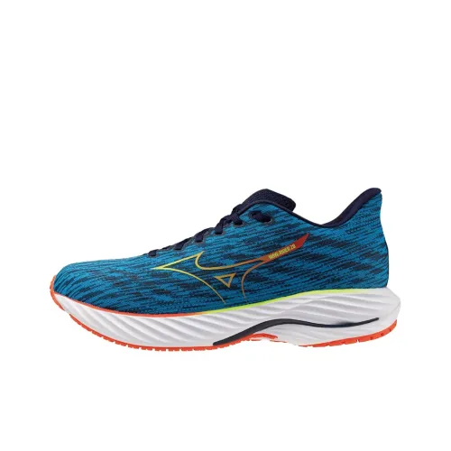 Mizuno Wave Rider 28 Устойчивые к истиранию Низкие Кроссовки для бега Мужские Синие