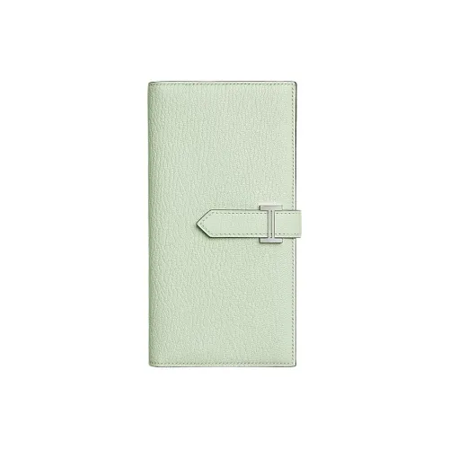 HERMES Bearn Телячья кожа Кошелек Женские 0S Vert Fizz Пузырьковый зеленый