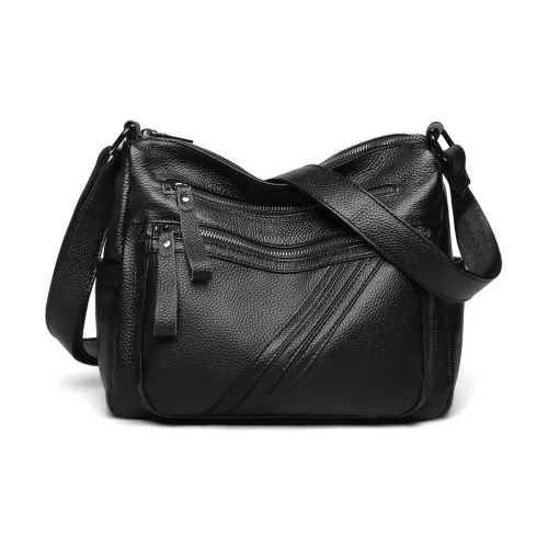COMELY Коровья кожа Сумка Сумка через плечо Сумка через плечо Стандартная Женская Черная