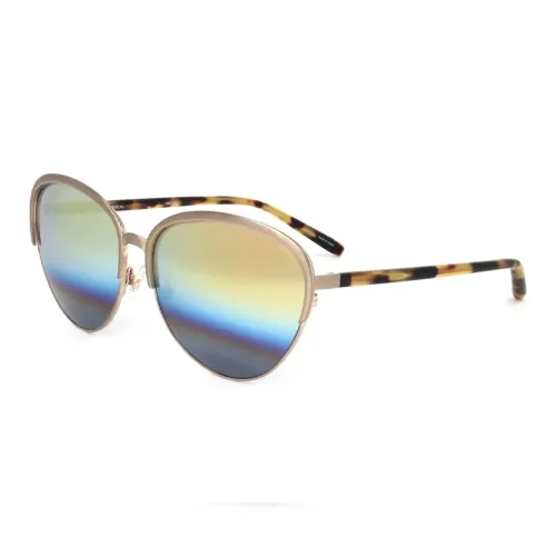 Linda Farrow Нержавеющая сталь Кошачий глаз Солнцезащитные очки Женские Золото