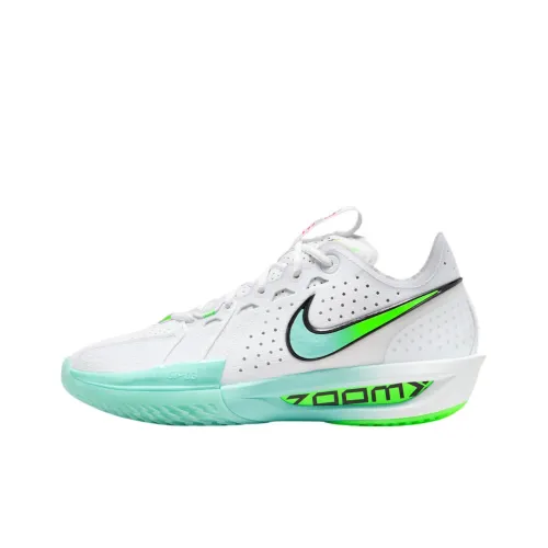 Nike Air Zoom G.T. Cut 3 Устойчивый к истиранию Дышащие Низкие Баскетбольные кроссовки Унисекс Белые