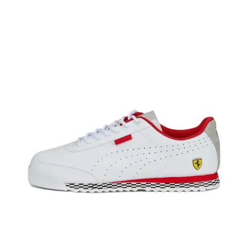Scuderia Ferrari X PUMA Roma Аbrasion-Resistant Slip-Resistant Low-Top Training Shoes Unisex White (Скудерия Феррари X PUMA Roma абразионостойкие противоскользящие низкие кроссовки для тренировок унисекс белый)