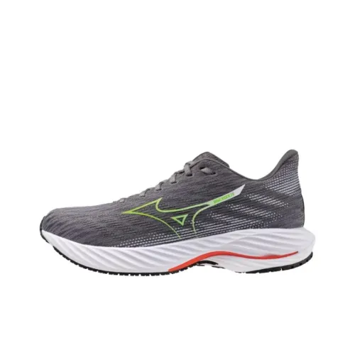 Mizuno Wave Rider 28 Устойчивые к истиранию Низкие Кроссовки для бега Мужские Серые
