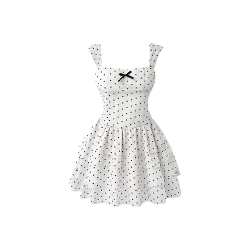 Local Gal Гороховый узор Открытая спина Платье Женские Слиплатья