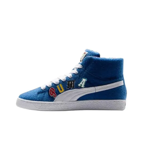 Dee Ricky X PUMA Basket Аbrasion Resistant High Top Скейтбординг Кроссовки Unisex Blue