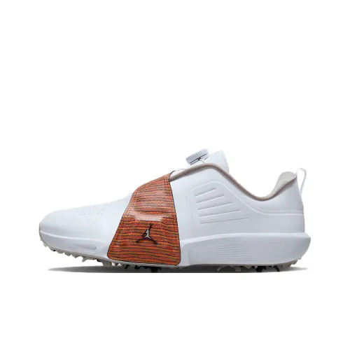 Jordan Air REV Амортизация Устойчивость к истиранию Дышащий Низкий Топ Обувь для гольфа Мужская Белый-коричневый