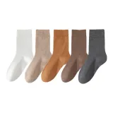 5 пар [1 Белый, 1 Хаки, 1 Карамель, 1 Ripe Коричневый, 1 Темно-серый]